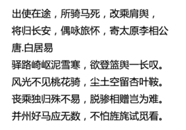 出使在途，所骑马死，改乘肩舆，将归长安，